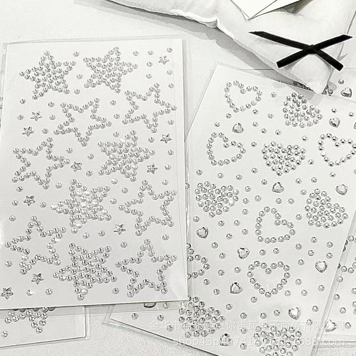 Nail Art Nail Art - Zilveren Ster Hart Strass Stickers Platte