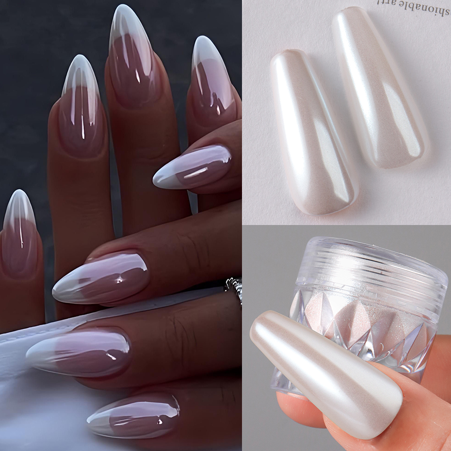 1 doosje wit chroom parel nage - Nail Glitter Chrome recensie en prijs