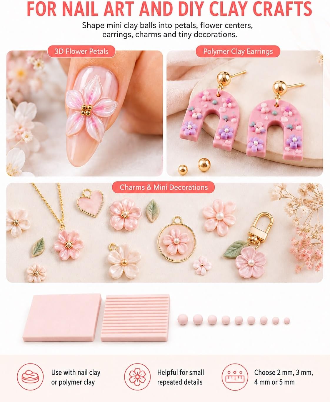 4-delige 3D-print klei gelbal  - Nail Art Nail Art recensie en prijs