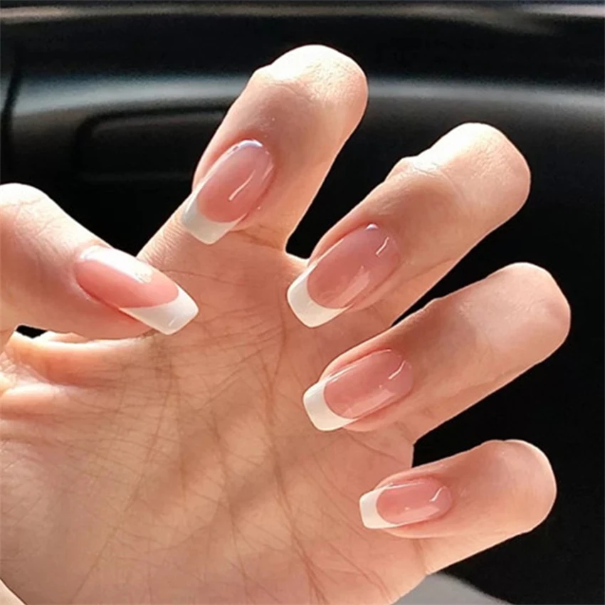 24 stks/set korte Franse minim - Press On Nail Set recensie en prijs