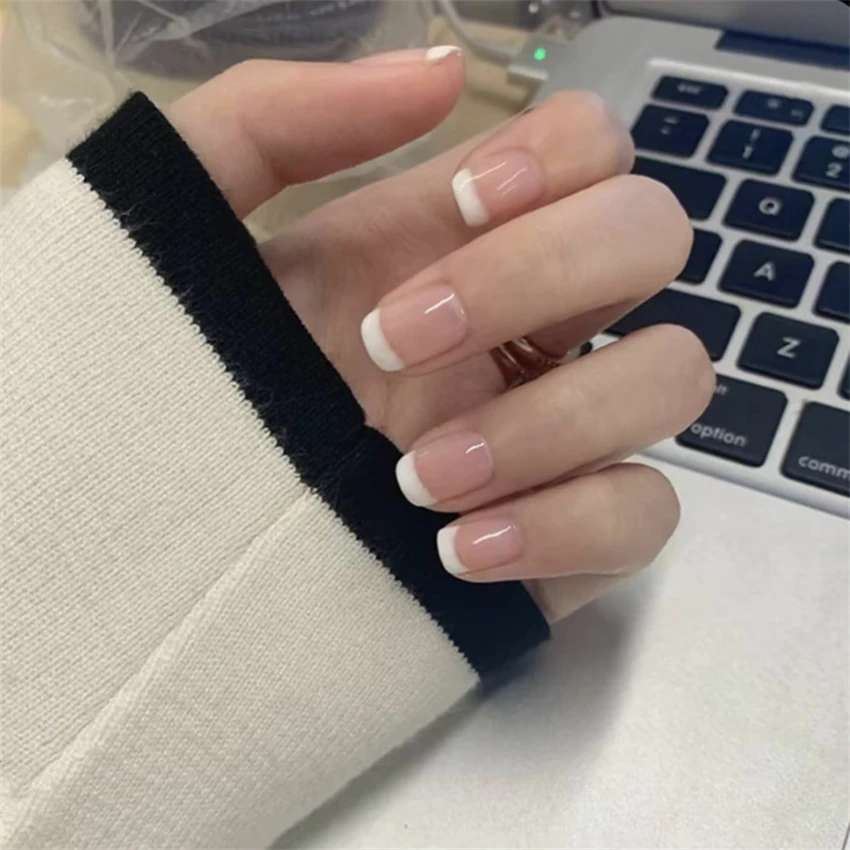 24 stks/set korte Franse minim - Press On Nail Set recensie en prijs