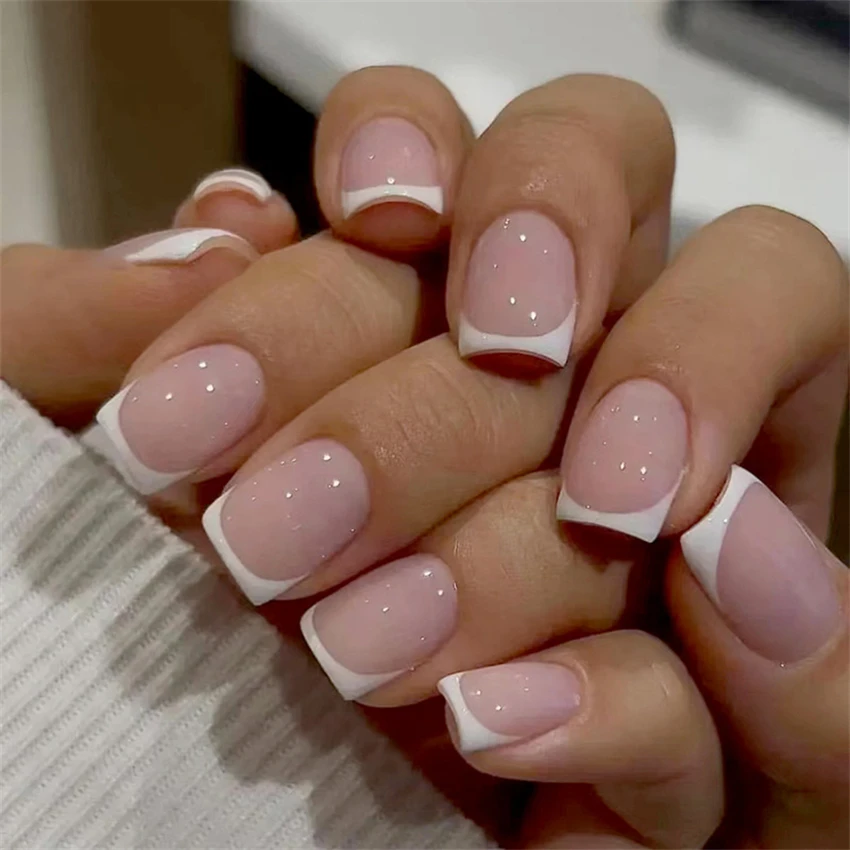 24 stks/set korte Franse minim - Press On Nail Set recensie en prijs
