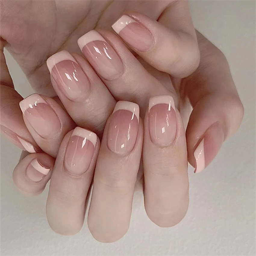 24 stks/set korte Franse minim - Press On Nail Set recensie en prijs