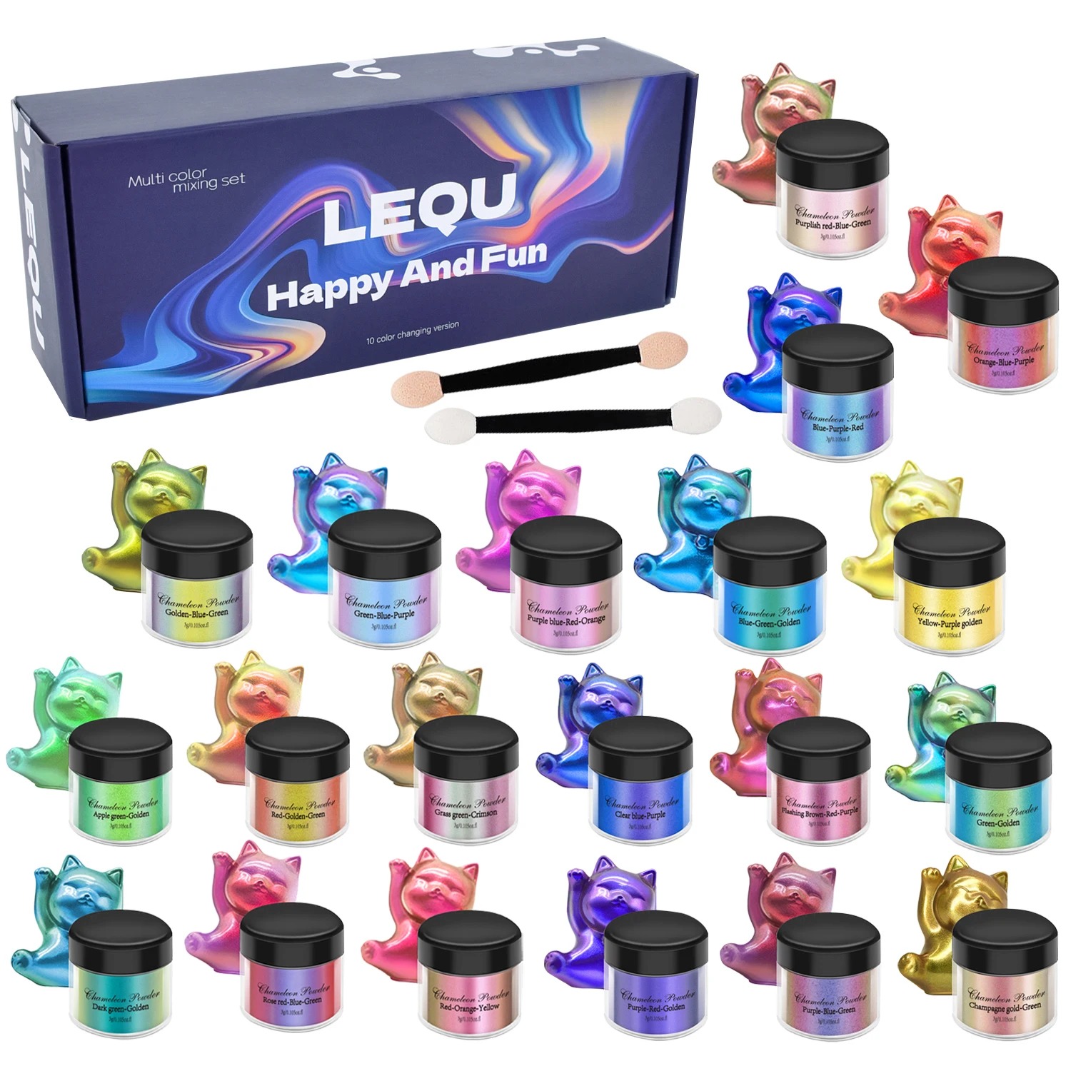 Een set kameleonroze nagelchro - Nail Glitter Chrome recensie en prijs