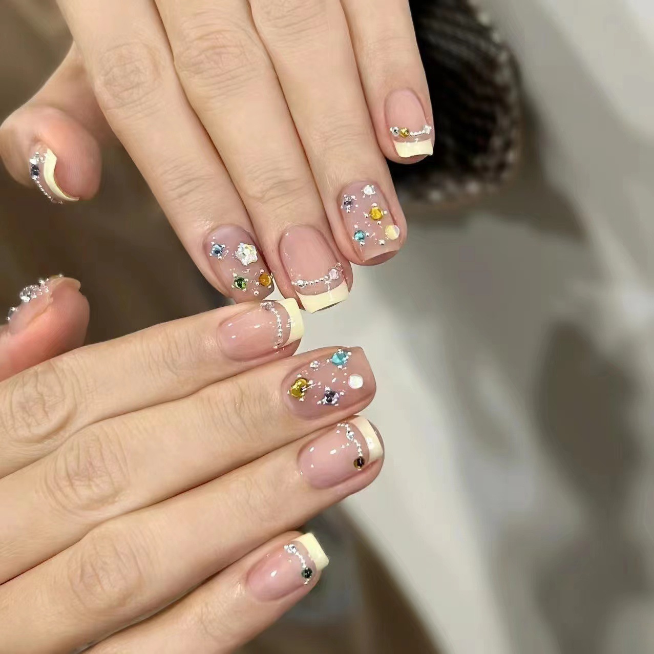 10 stuks korte vierkante Frans - Nail Art Eye Cat recensie en prijs