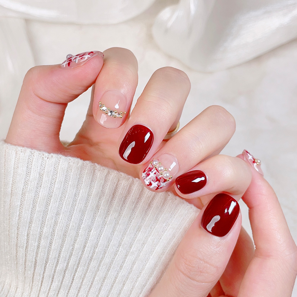 10 stuks korte vierkante ronde - Press On Nail Set recensie en prijs