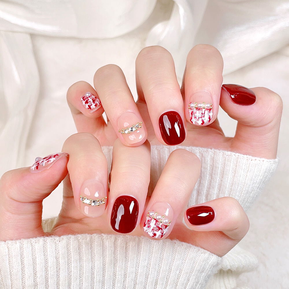 10 stuks korte vierkante ronde - Press On Nail Set recensie en prijs