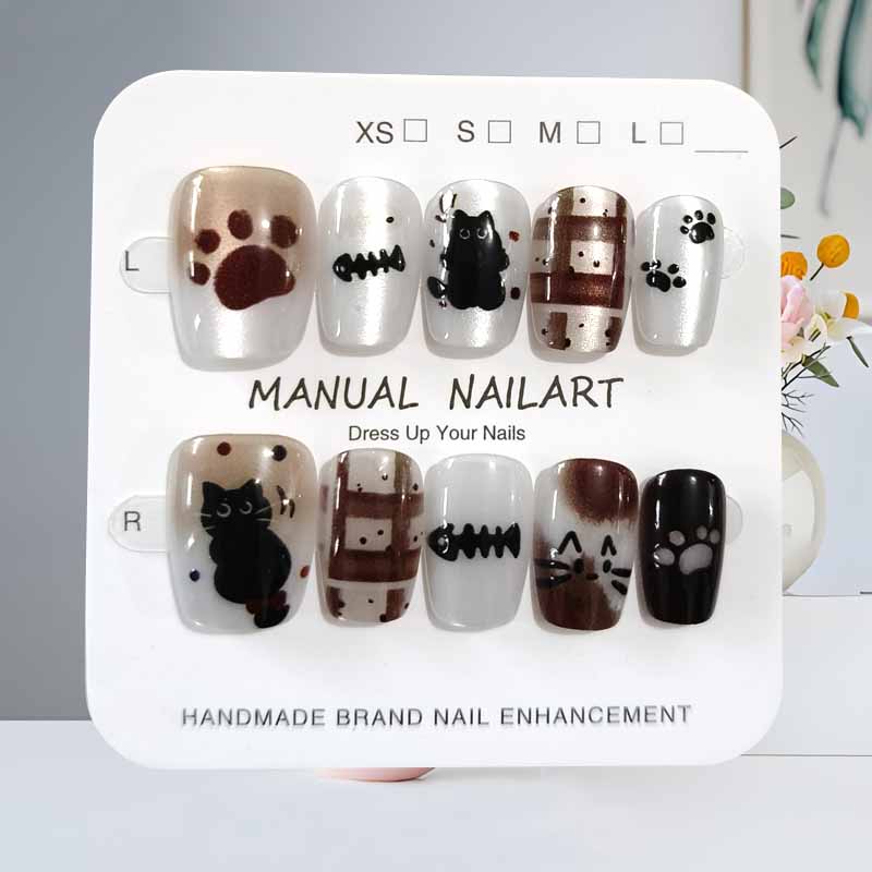 10 stuks leuke cartoon zwarte  - Nail Art Eye Cat recensie en prijs