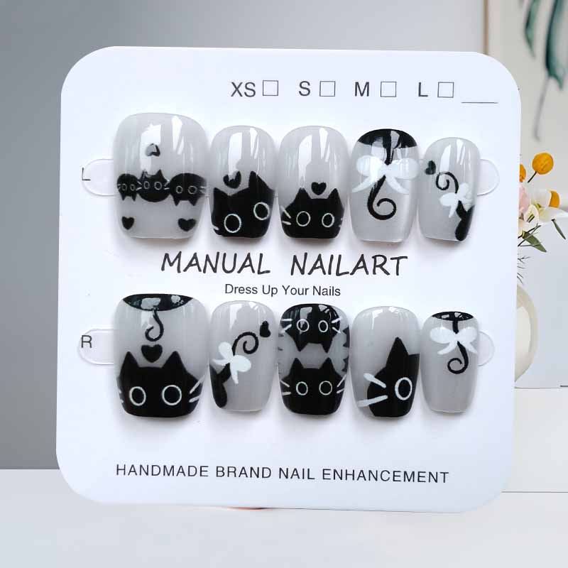 10 stuks leuke cartoon zwarte  - Nail Art Eye Cat recensie en prijs