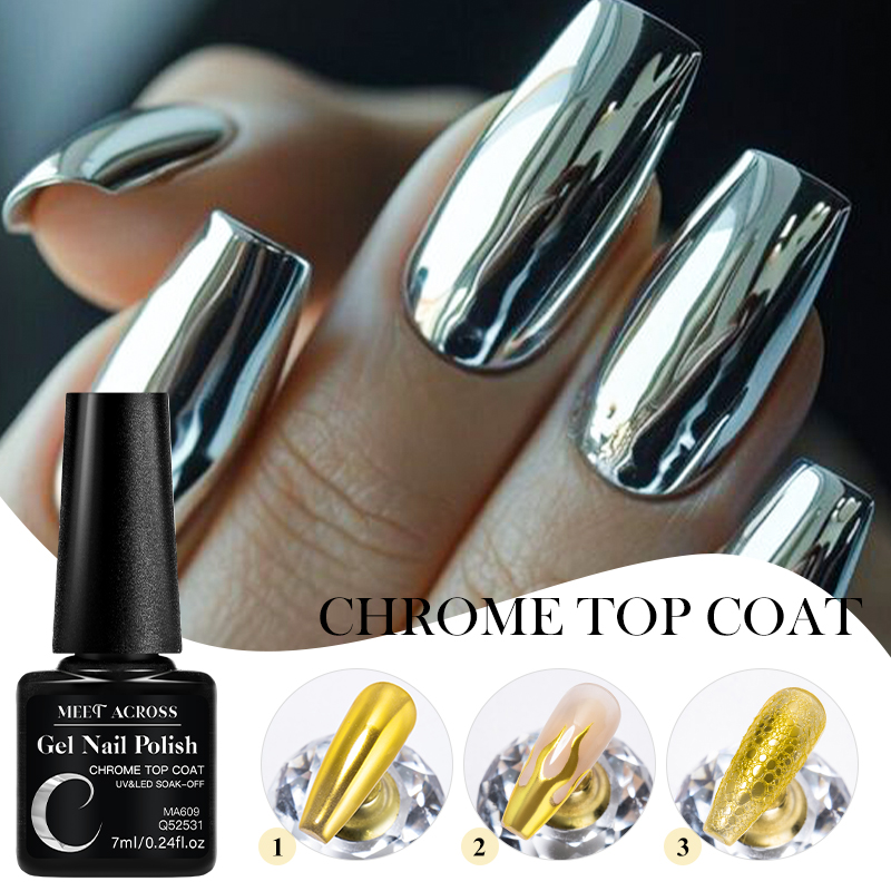 7ML Chrome Top Coat voor spieg - Nail Glitter Chrome recensie en prijs