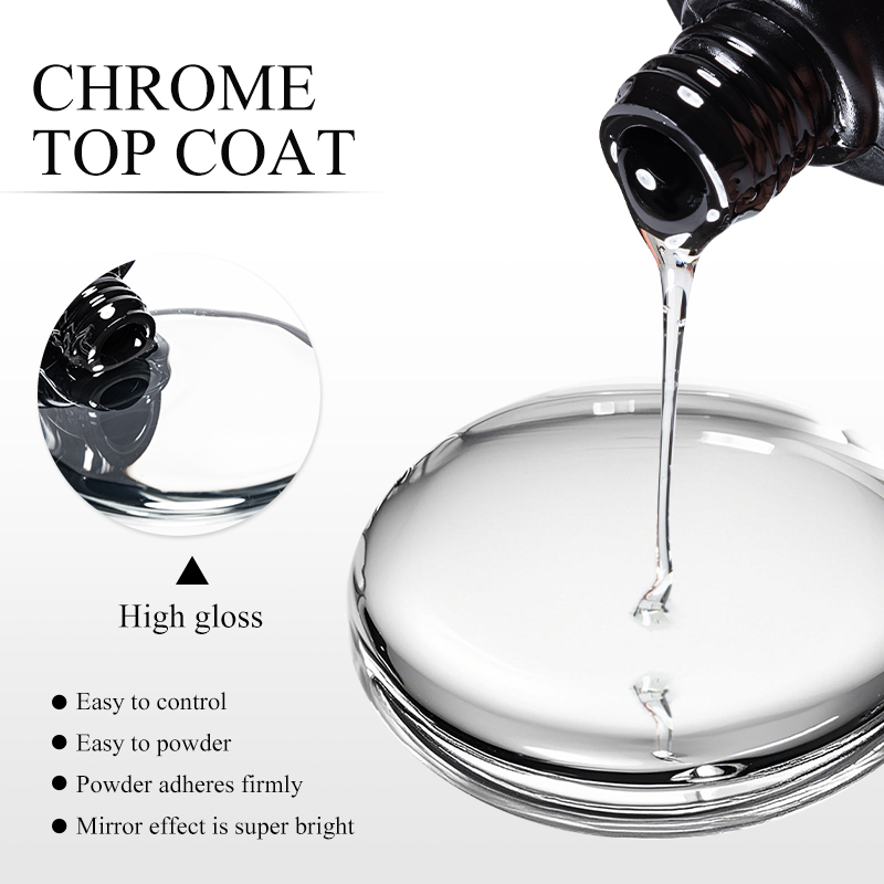7ML Chrome Top Coat voor spieg - Nail Glitter Chrome recensie en prijs