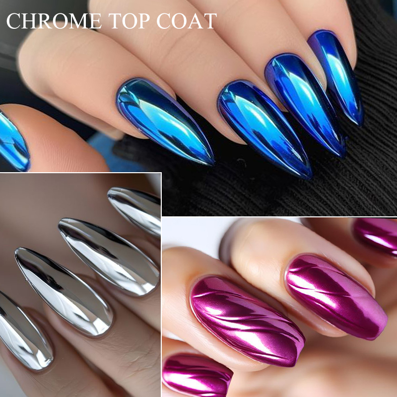 7ML Chrome Top Coat voor spieg - Nail Glitter Chrome recensie en prijs