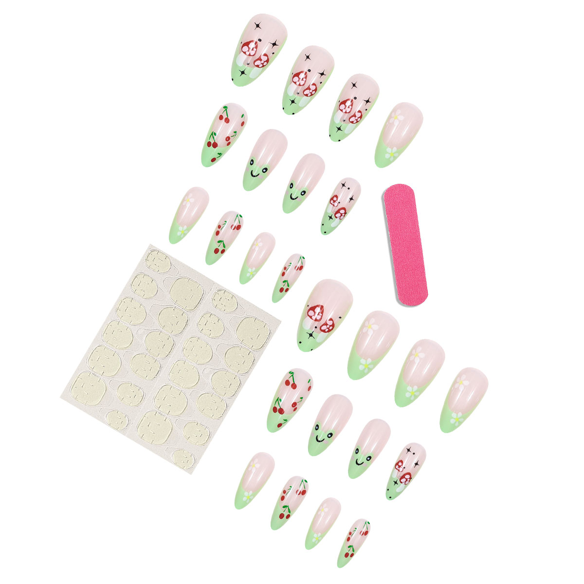 Mooie kersenpers op nagels Fra - Press On Nail Set recensie en prijs